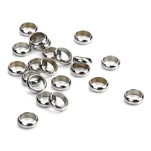 

50pcs 2/2.5/3/4/5/6/8MM Stainless Steel Oblate Big Hole Spacer Loose Beads For DIY Bracelet Necklace Beads Jewelry Making