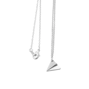 

GU-3 European and American popular paper airplane alloy Pendant Necklace creative small airplane Necklace women