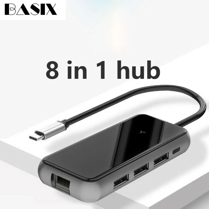 USB C док станция для ноутбука концентратор HDMI RJ45 PD SD/TF Macbook Pro HP DELL Surface Lenovo Samsung