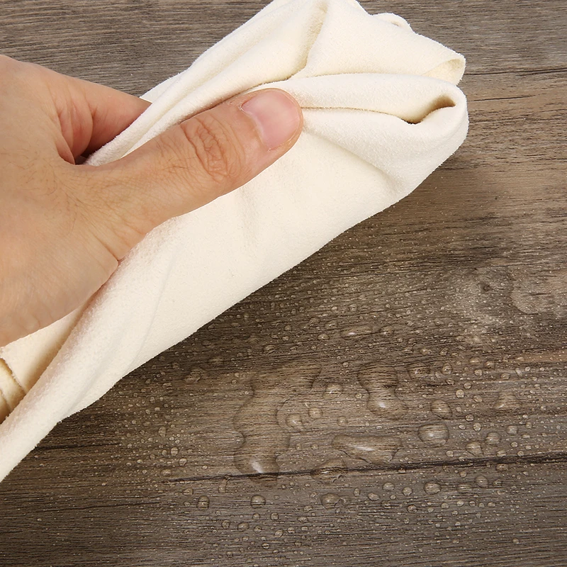 1PC Natural Chamois Leather Car Cleaning Absorbent Towel Irregular Shape 70*40cm For Window Glasses Mirror Cleaning Cloth