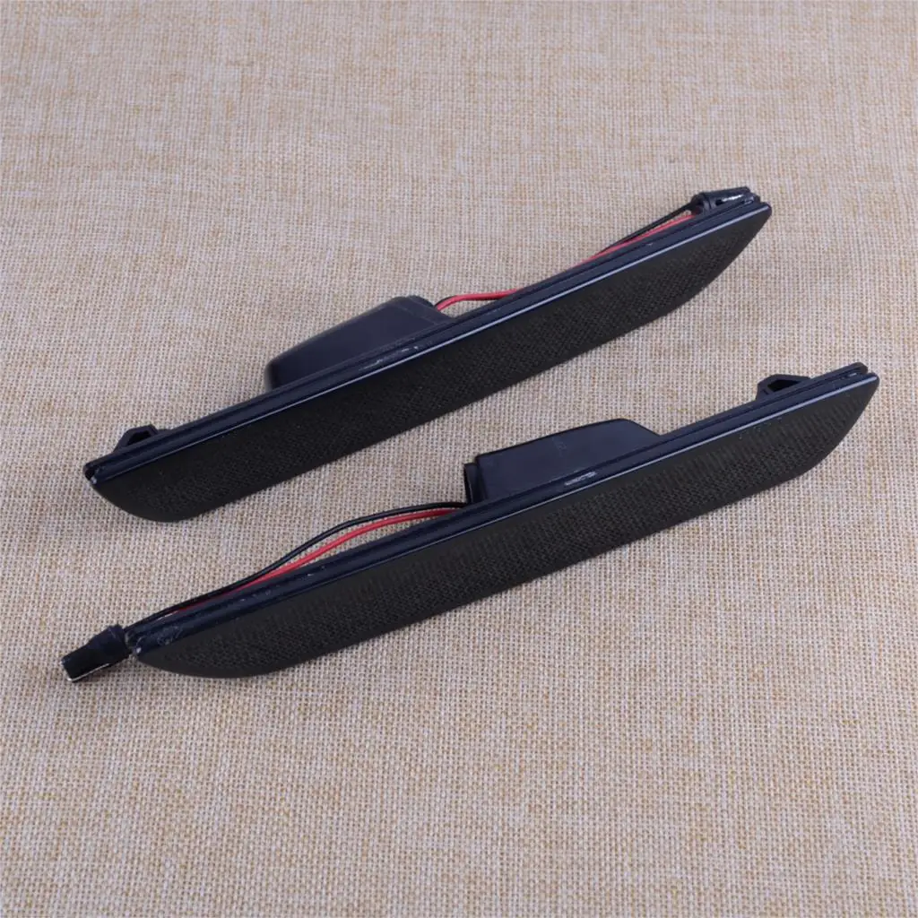 

CITALL 2pcs Fit For Ford Mustang 2015-2019 12V 3W Smoked Lens Red LED Rear Bumper Side Marker Signal Light Lamp Reflector Lamp