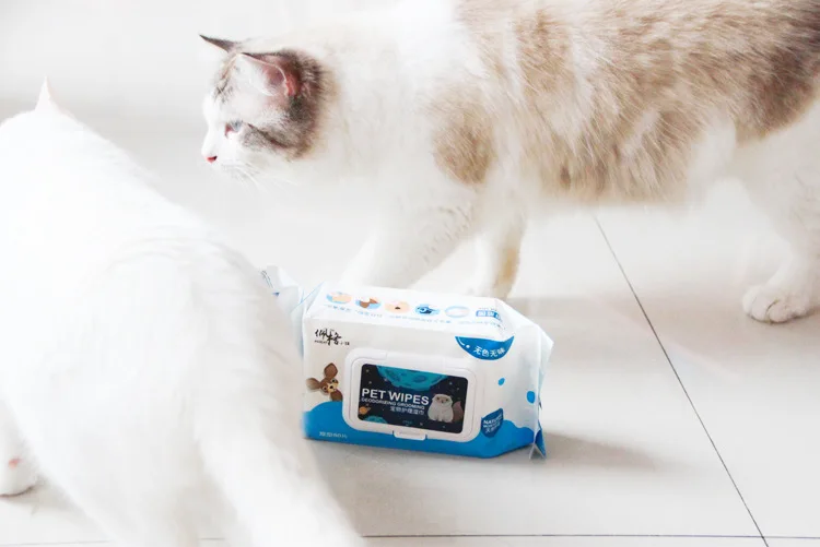 Peg Kitten Pet Wet Wipe Thick 80 Pumping Cat Dog Universal Cleaning Ear Eyes Double Seal Design