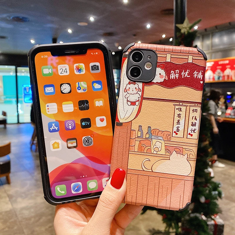 Чехол для телефона Iphone 11 12 Pro Max Mini XR XS X 7 8 Plus задняя крышка четыре угла подушка