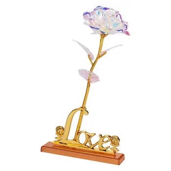 

24K Gold Foil Flower Rose Flower Eternity Rose Valentine'S Day Luminous Wedding Beautiful Romantic Party Rainbow
