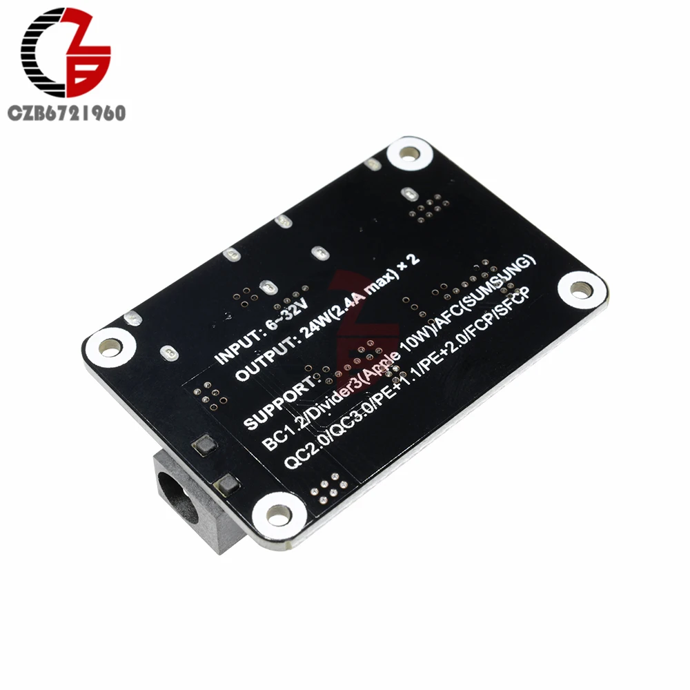 QC2.0 QC3.0 USB Быстрый зарядный Модуль 2 USB Автомобильное зарядное устройство для телефона DC 6 V-30 V 9V 12V 24V для iPhone samsung Xiaomi