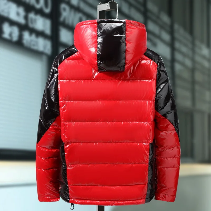 Для мужчин Россия зима очень толстые теплые негабаритные 5XL 6XL 9XL парки куртка тренд блестящий цвет печатных ветрозащитный водонепроницаемый пальто