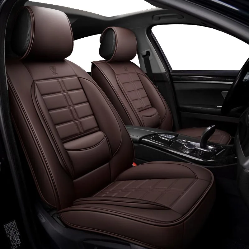 Coffee Авто из искусственной кожи для автомобильных сидений для ssangyong korando zotye t600 peugeot 508 sw 607 507 407 408 mercedes w245 подушки сиденья автомобиля - Название цвета: Coffee