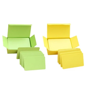 

200 Pcs Memory Cards Blank DIY Graffiti Word Cards Net Small Memo Pad Blocks Memorandum Note Blank Word Cards , 100 Pcs Yellow &