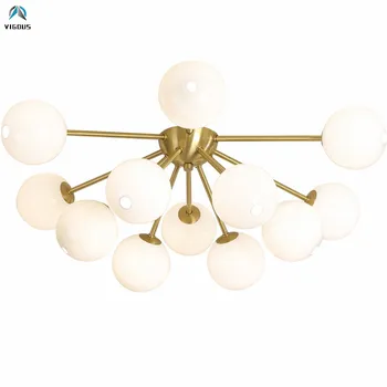 

Nordic 9 / 12 Light G9 Led Chandelier Glass Shades Led Ceiling Chandelier Lighting Lustre Gold Luminarias For Dining Room