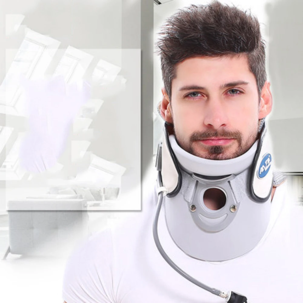 Cervical Traction Device Adult Inflatable Soft And Comfortable Fabric Big Breathable Hole Design Neck Correction Device - Цвет: 6