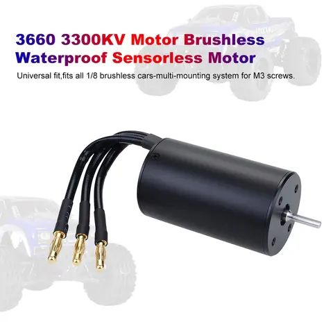NEW 3650 230031003900KV 3660 2600333800KV Motor With 60A ESC Kit Waterproof Brushless Motor for 110 RC Car Boat ESC Racing title=
