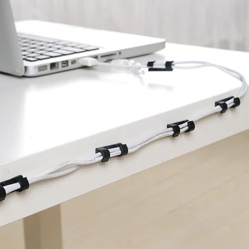 

20Pcs Mini Power Cord Organizer Winder Plug Holder Wire Storage Device USB Cord Management Home Office Supplies Cable Clips