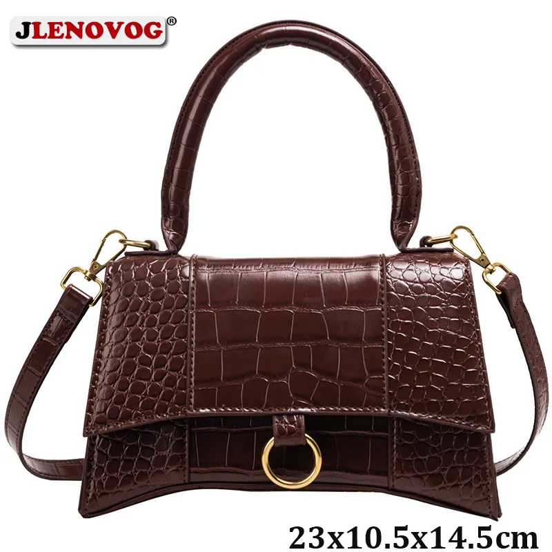 

Woman Bag 2019 Designer Handbags High Quality Crocodile Leather Chic Crossbody Bag for Ladies Vintage Tote Purse Black Green Red