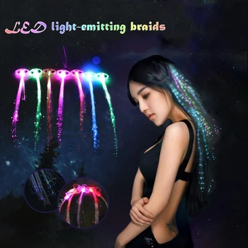 

10Pcs LED Flashing Hair Braid Glowing Novetly Luminescent Hairpin Hair Ornament Girls Led Toys Christmas New Year Party Gift