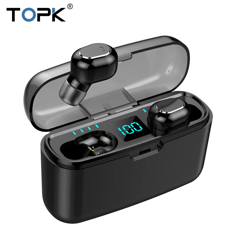TOPK беспроводные наушники TWS Bluetooth 5,0 наушники IPX5 водонепроницаемые стерео наушники спортивные наушники гарнитуры для iPhone Xiaomi