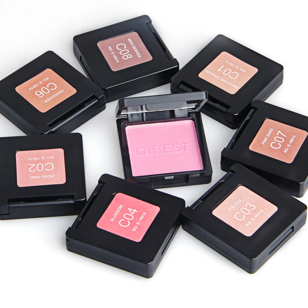 QIBEST 8 цветов лица минеральный пигмент Румяна Пудра, бронзер Cosmestics профессиональная палитра румяна Контурные тени