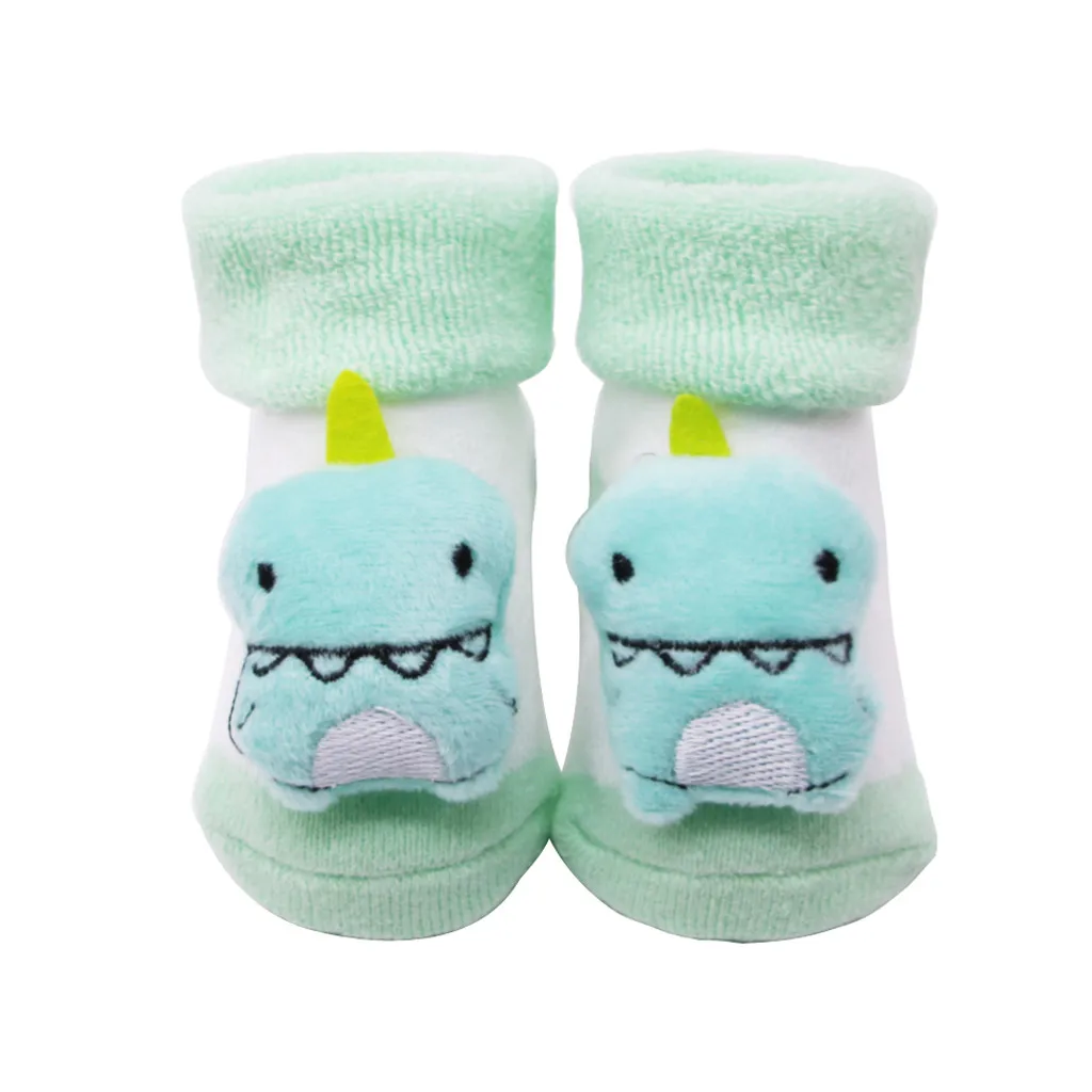 Носки для новорожденных нескользящие носки для младенцев хлопковые нескользящие носки для новорожденных мальчиков и девочек носки-колокольчики с рисунком recien nacido skarpetki - Цвет: Зеленый