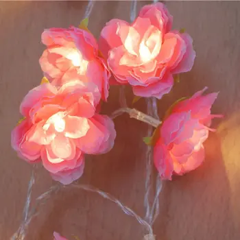 

10/20 Pcs Artificial Silk Flower Decorative LED String Lights False Blossom Home Wedding Holiday Party Decoration Layout Props
