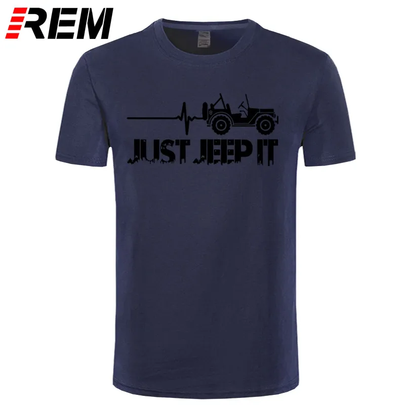 Футболка с принтом «Just Jeeps It Heartbeat», новая модная летняя футболка с круглым вырезом и надписью «Sunlight» - Цвет: navy black