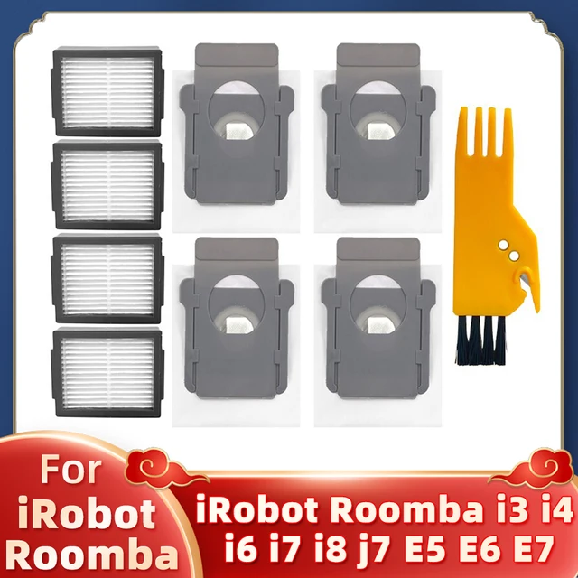 For iRobot Roomba i3 i4 i6 i7 i8 j7 E5 E6 E7 Robot Vacuum Cleaner Spare Parts Accessories Main Side Brush Hepa Filter Dust Bag Set 6