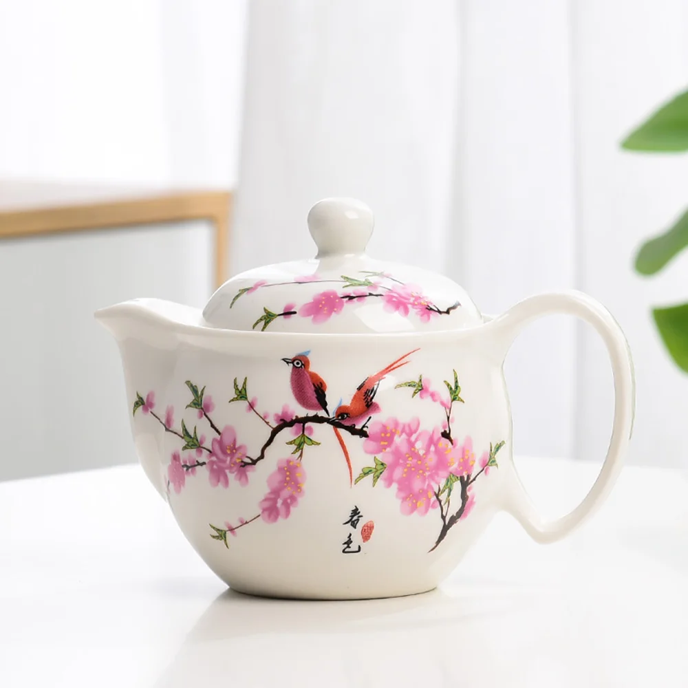 Teiera In Porcellana Cinese Da 900 Ml Con Filtro Integrato – Bollitore Per Tè Kung Fu, Grande Capacità, In Ceramica Bianca - 5