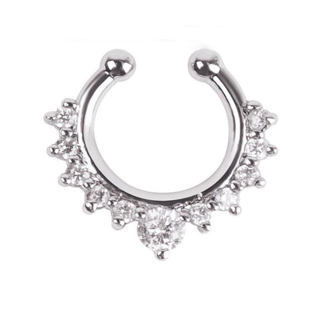 Ways To Wear Fake Nose Ring Hoop Non Piercing Septum Rings Goth Magnet Nose Punk Fake Body Jewelry Unusual Costume Jewelry