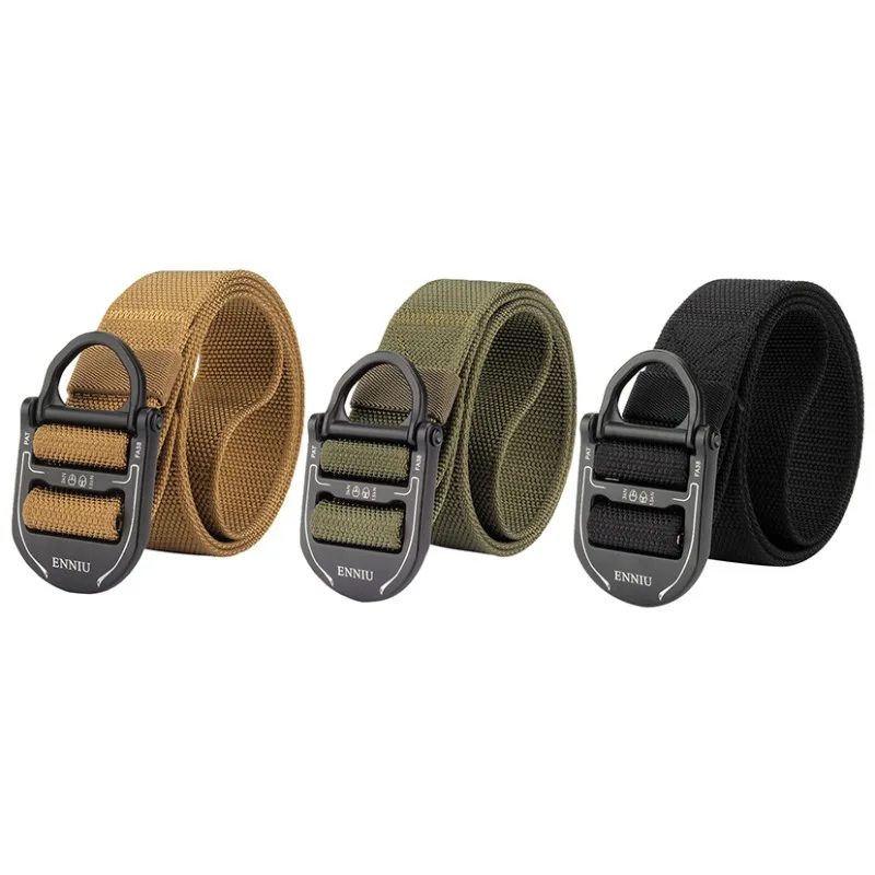 

Mens Nylon Belt Military Outdoor Tactical Waist Belt With Metal Buckle Adjustable Wear-Resistant Training Waist Belt Hunting Acc