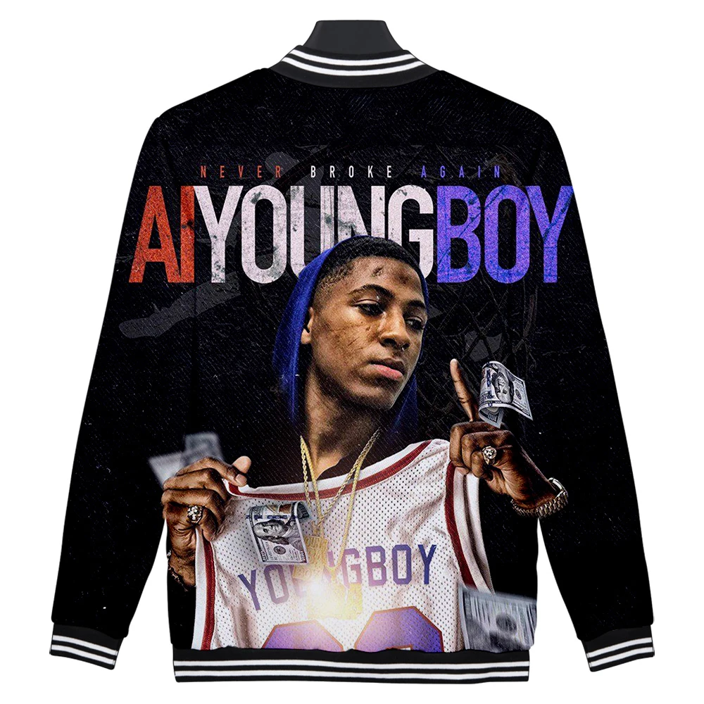YoungBoy Never Broke agre бейсбольная форма с 3d принтом для мужчин/женщин, бейсбольные куртки Harajuku, одежда