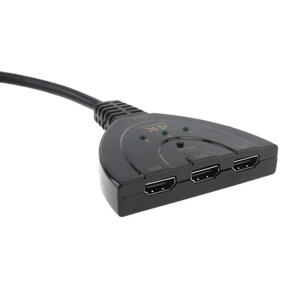 4K 2K Mini HDMI усилитель Swicher 3 в 1 4 порта Селектор разветвитель для HDTV/проектора/DVD/Xbox/PS3/PS4/мультимедиа