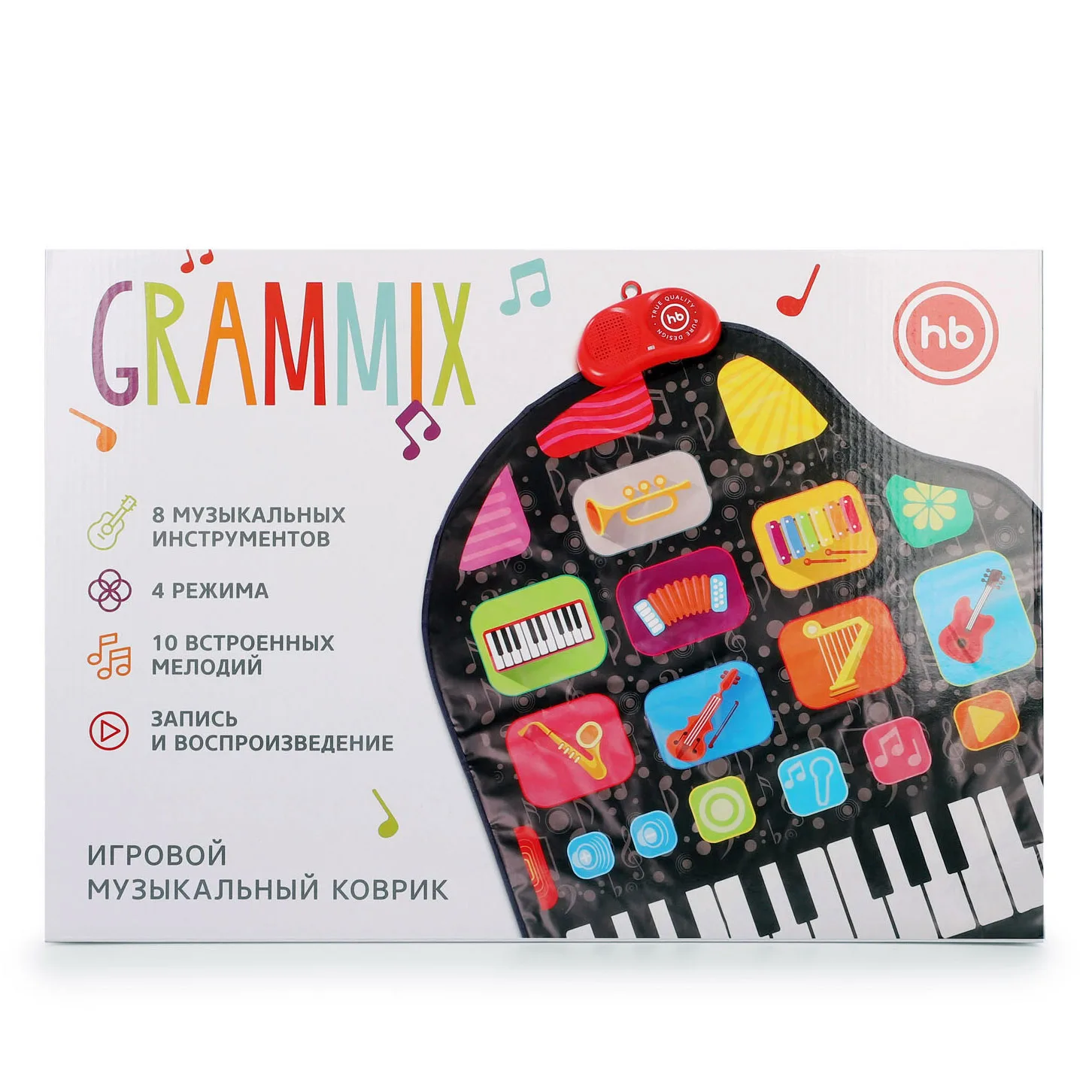 Игровой музыкальный коврик Happy Baby "GRAMMIX", 8 музыкальных инструментов