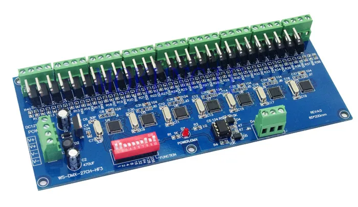 27CH Декодер контроллер 9 Группа Макс 3A DMX512 XPL 3P светодиодный декодер контроллер для DC12V-24V RGB светодиодный модуль полосы света