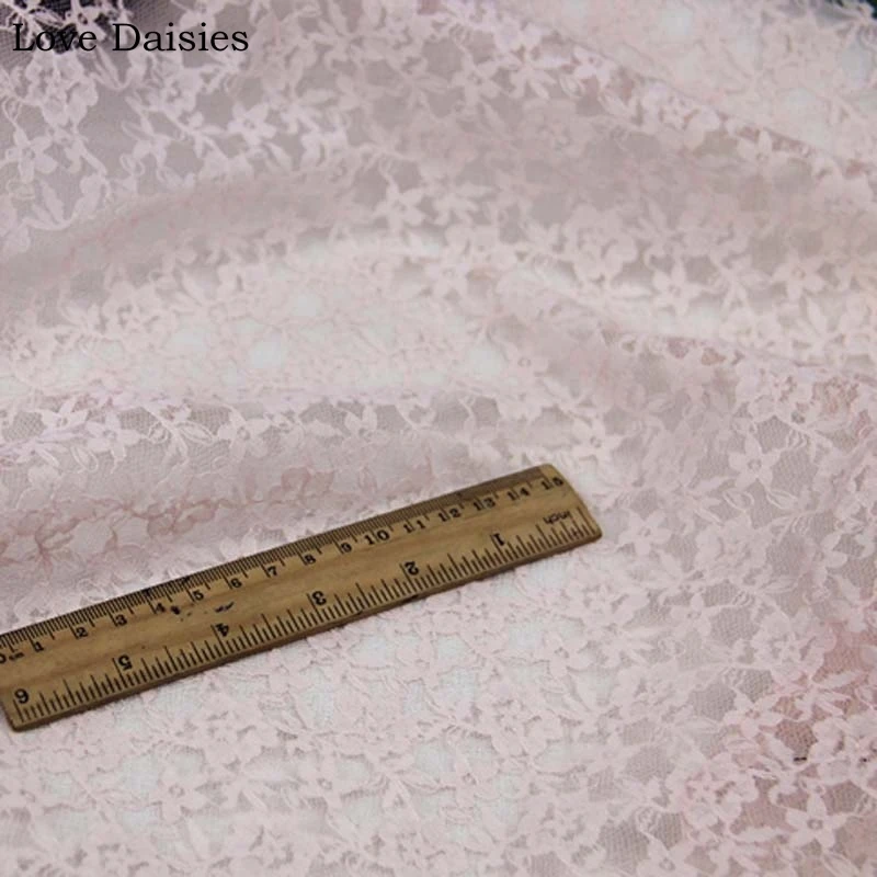 

LIGHT PINK Warp Mesh Lace Very thin Stiff NOT SOFT Transparent Fabric for Summer Evening Dress Apparel Blouse Handwork Craft