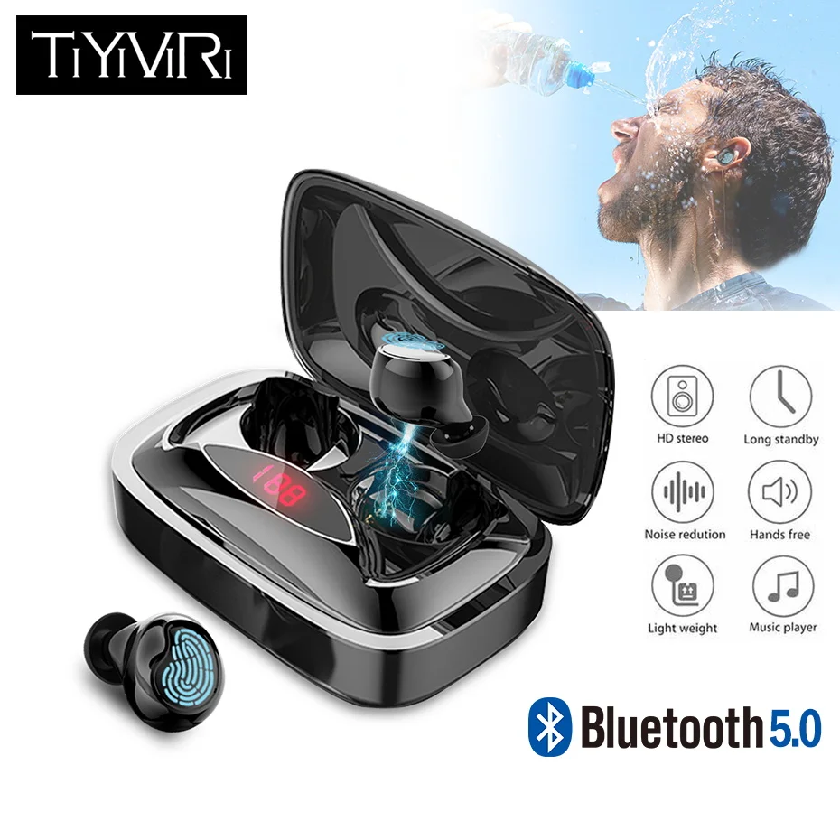 

TiYiViRi X29 TWS Magnetic Wireless Bluetooth Earphone 6-8H Play Time Fingerprint Touch Waterproof headphones Hifi Sport Earphone