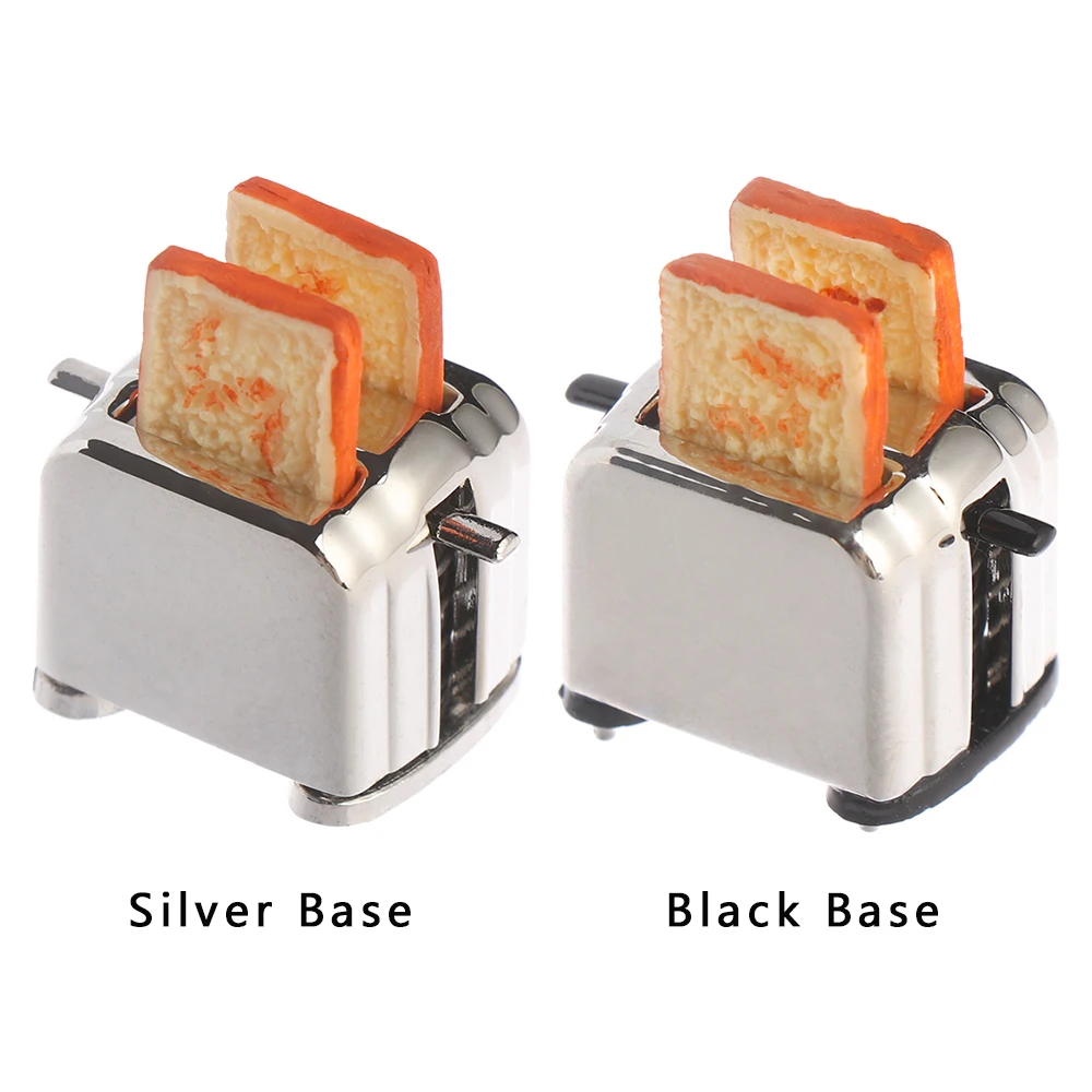 Kitchen Toy With 2PCS Bread Toast Machine Doll Accessories Miniature Toaster 