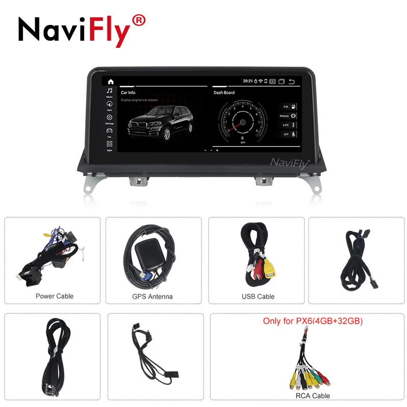 Автомобильный мультимедийный плеер NaviFly 10 25 &quotIPS Android 9 для BMW X5 E70 X6 E71 2007 2013