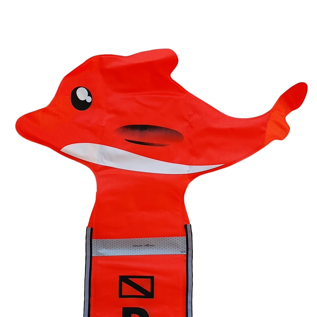 SMB Surface Marker Buoy Inflatable Signal Tube Float for Scuba Diving Divers - Funny Dolphin Design 