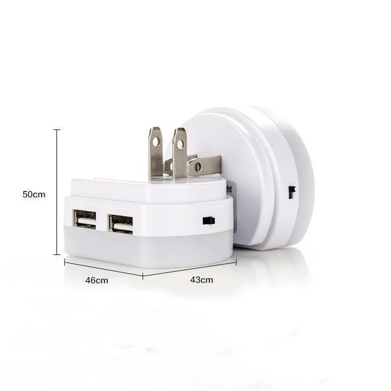 Новый светодиодный светильник с двумя USB портами и зарядным устройством для