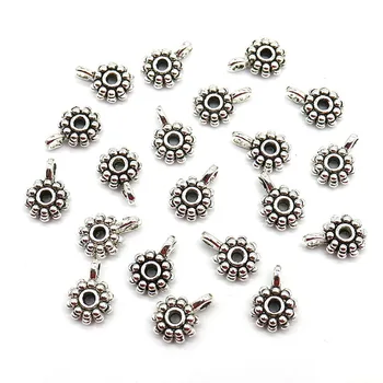

10mm 20/40pcs Big Hole Flower Metal Clasps & Hooks European beads Connectors For Jewelry Making hole 2mm