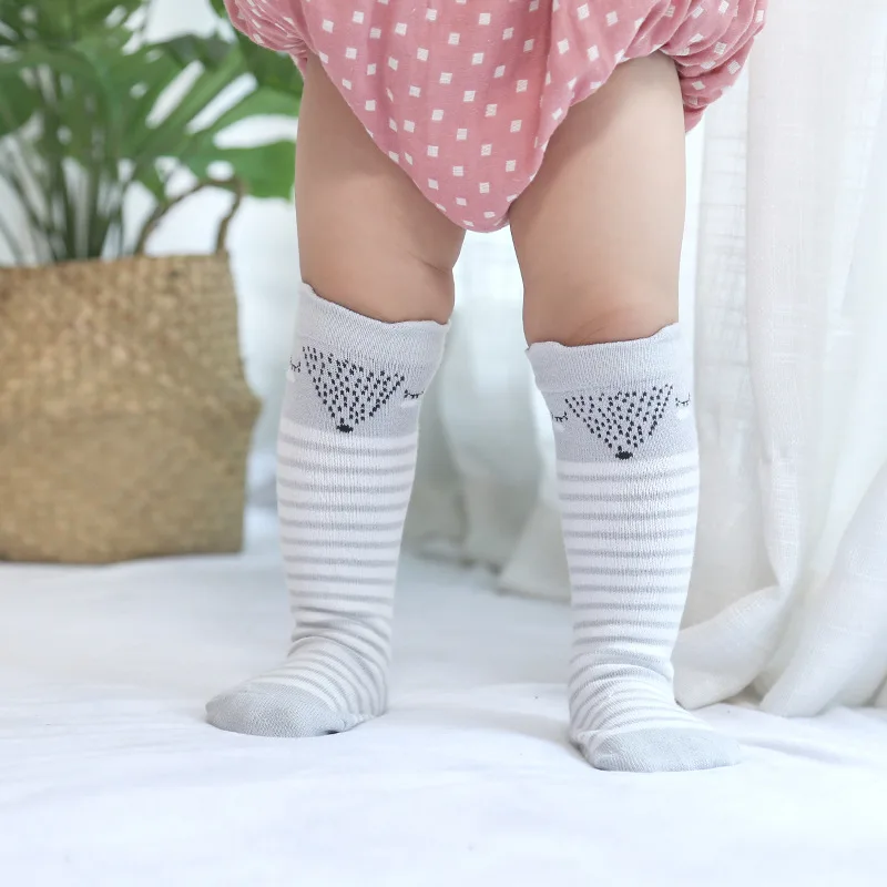 baby Socks Knee High Long Leg Warmers Boy Girl Children Socks fashion Cartoon baby Socks Animal print Fox Long kids Socks