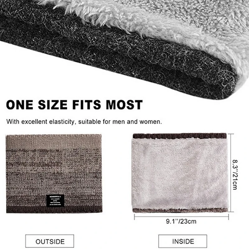 Luxurious Knitted Fleece Winter Scarf & Neck Warmer