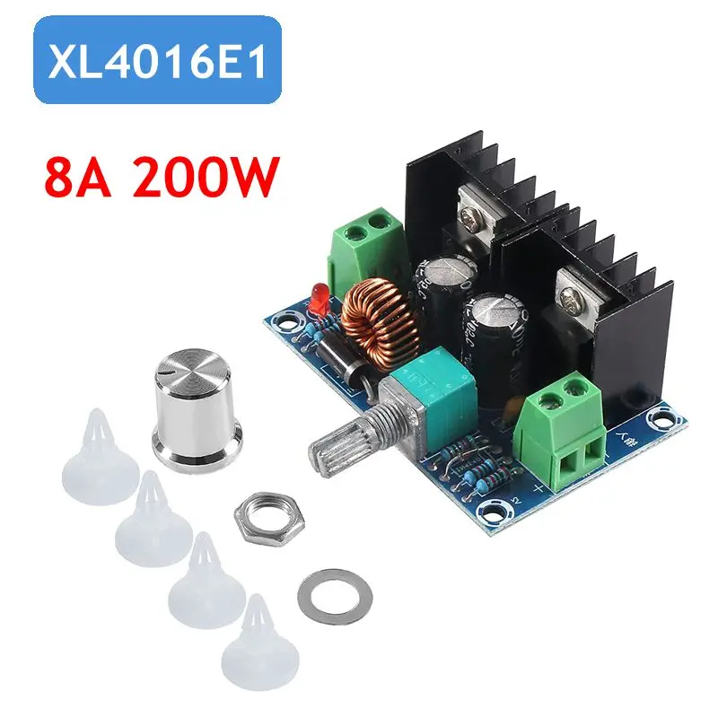 

XL4016E1 8A 200W DC-DC Buck Step Down Converter Module Voltage Regulator DC 4-40V to 1.25-36V High Power Efficiency for Charging