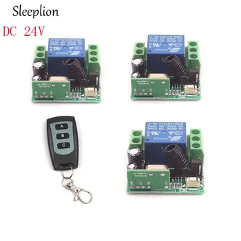 

Sleeplion DC 24V 1CH Channel Wireless RF Remote 3-key Switch ON/OFF Transmitter 3 Receiver 24V Teleswitch Wireless Module