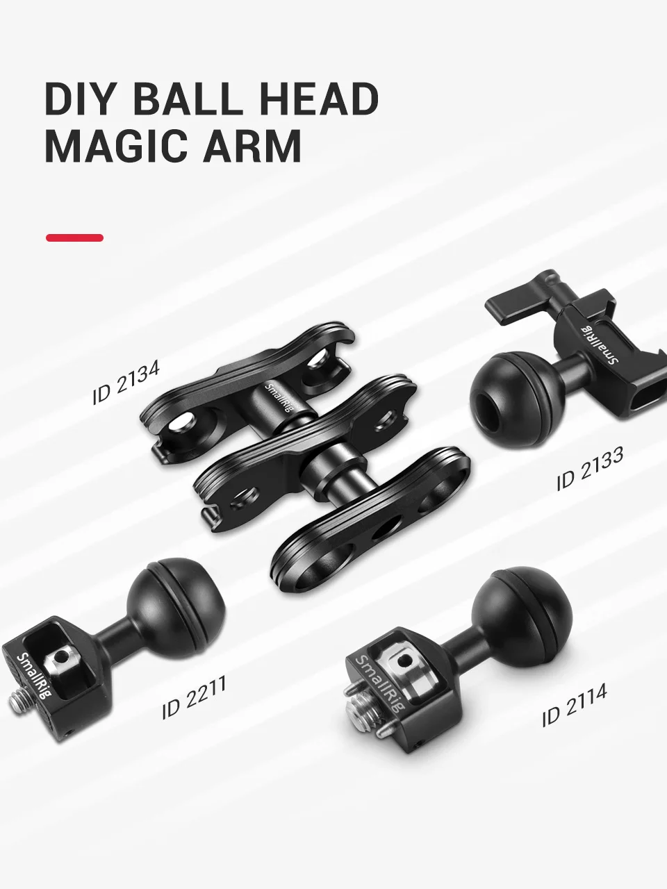 SmallRig Quick Release Articulating Arm with Double Ballheads 1/4