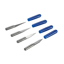 20 pièces 0.1mm gravure fraise en bout CNC 3.175mm carbure gravure Bit ensemble Air outil accessoires gravure fraise en bout