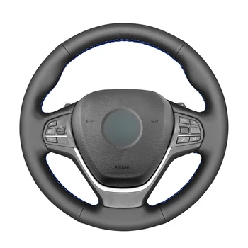 

Hand-stitched Black PU Artificial Leather Car Steering Wheel Cover Wrap for BMW X3 F25 2010 2011 2012 2013-2017 X4 F26 2014-2018
