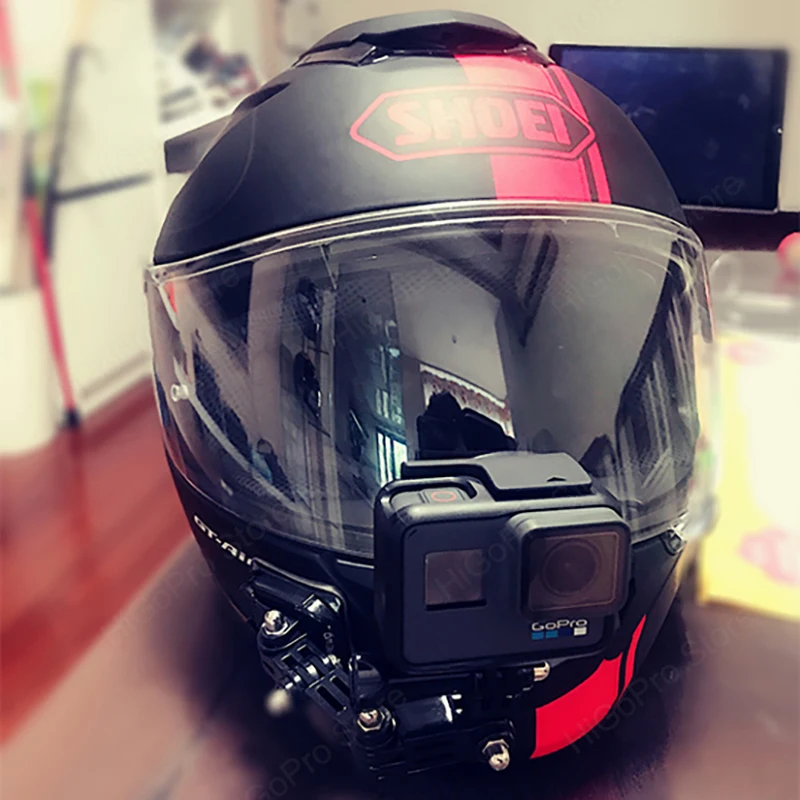 Helmet Strap Mount For Gopro Hero 10 9 8 7 6 5 4 3 Motorcycle Yi osmo Action Sports Camera Mount Full Face Holder Accessories