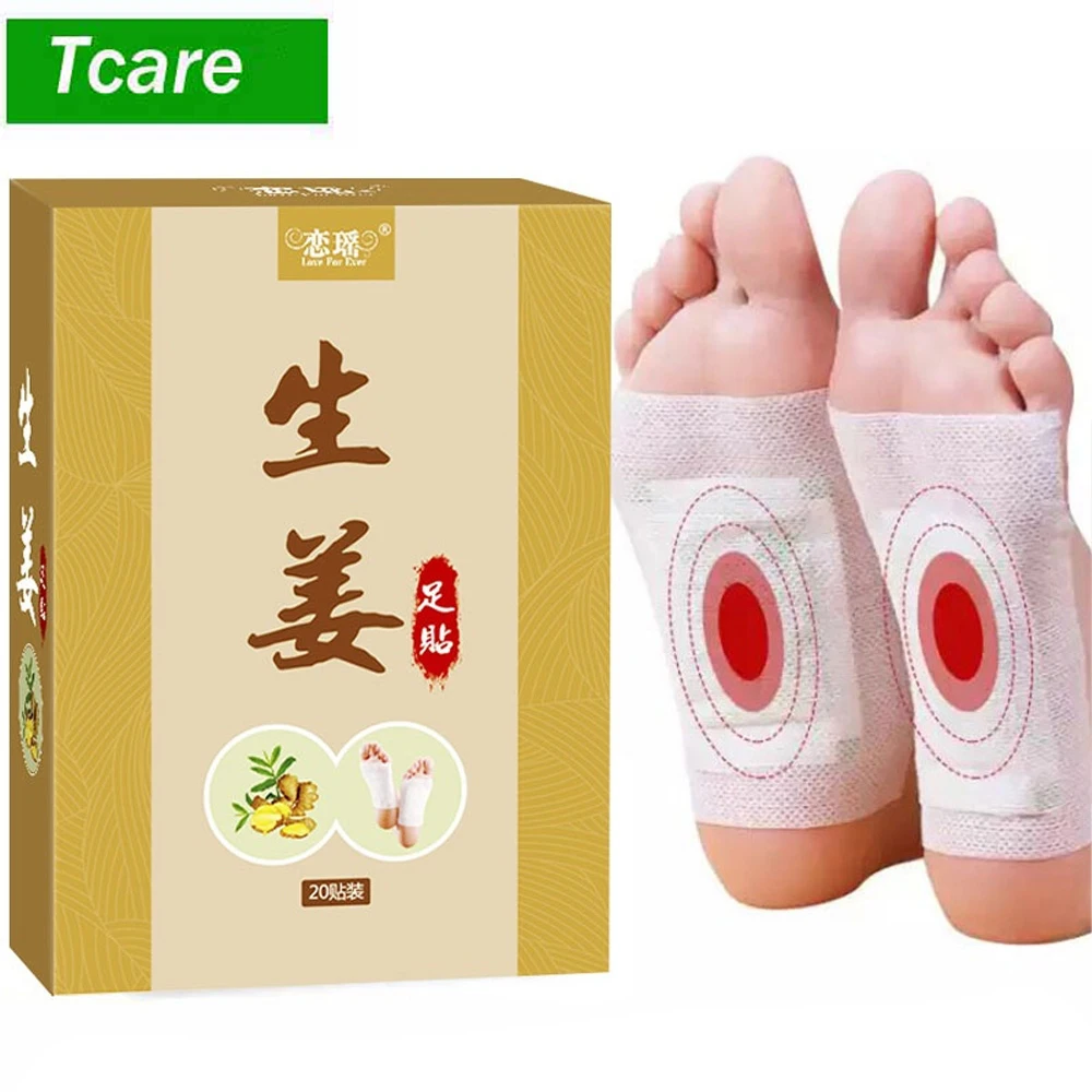 

20pcs Ginger Extract Foot Pads Pain Relief Improve Sleep Promote Blood Circulation Foot Care Pads