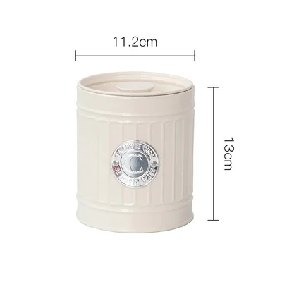 White C Nordic Metal Storage Jars Tea Can Coffee Sugar Sealed Iron Box Simple Milk Powder Sealing Container Kitchen Grain Organizer - Цвет: White C