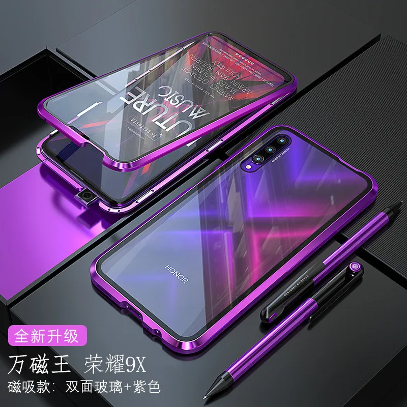 Двухсторонний стеклянный чехол для Huawei Honor 9X Pro 10 20 Lite V10 Note 10i 20i с магнитной