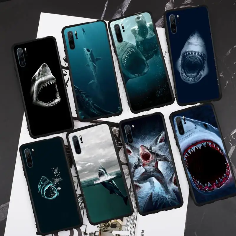 Ferocious art shark Phone Case For Huawei P 20 30 40 lite pro smart 2019 honor 10 i 8x nova 5t mate funda | Мобильные телефоны и